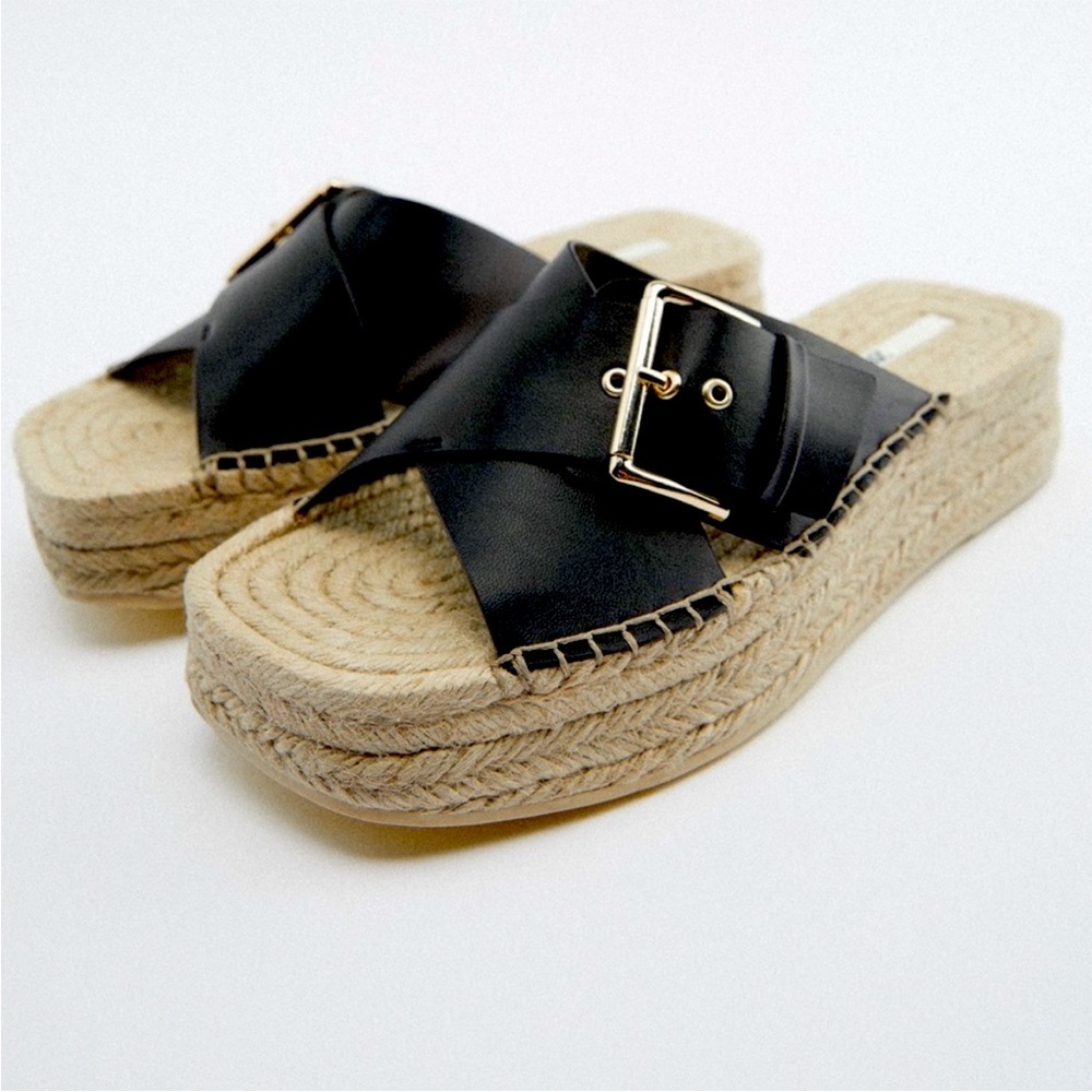 Zara Espadrille Platform sandals size 38